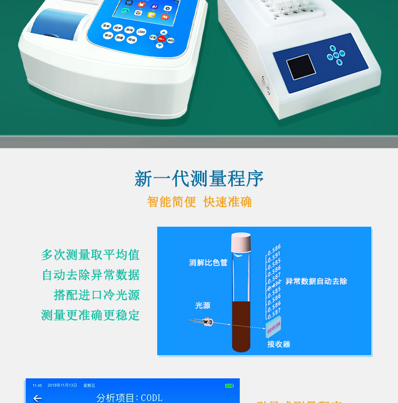 多參數(shù)水質(zhì)檢測(cè)儀COD氨氮總磷總氮重金屬測(cè)定儀快速智能
